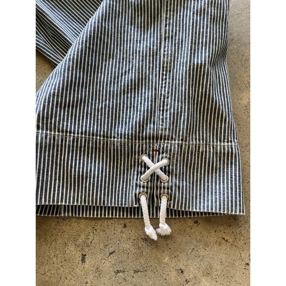 Vintage Ralph Lauren Jeans Co. Pants 12 Blue White Stripe Cropped Cargo Pockets - Picture 11 of 13